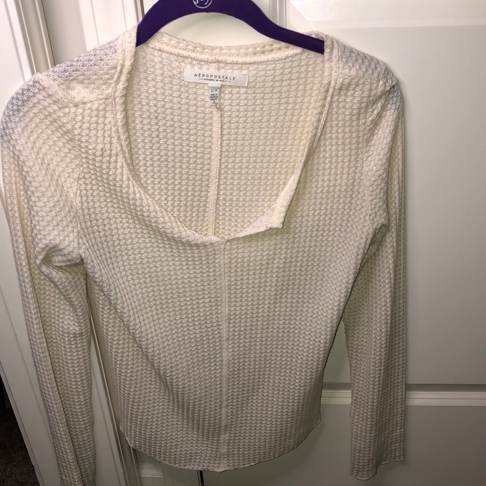 Cream long sleeve shirt